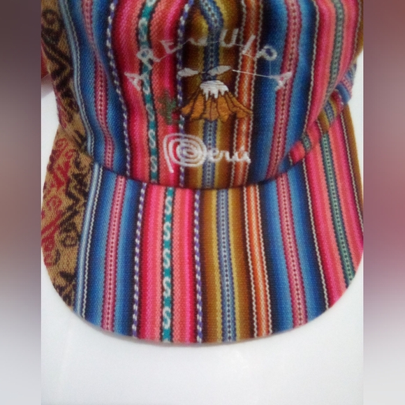 Peruvian Multicolor Striped Men's Hat - Picture 5 of 14